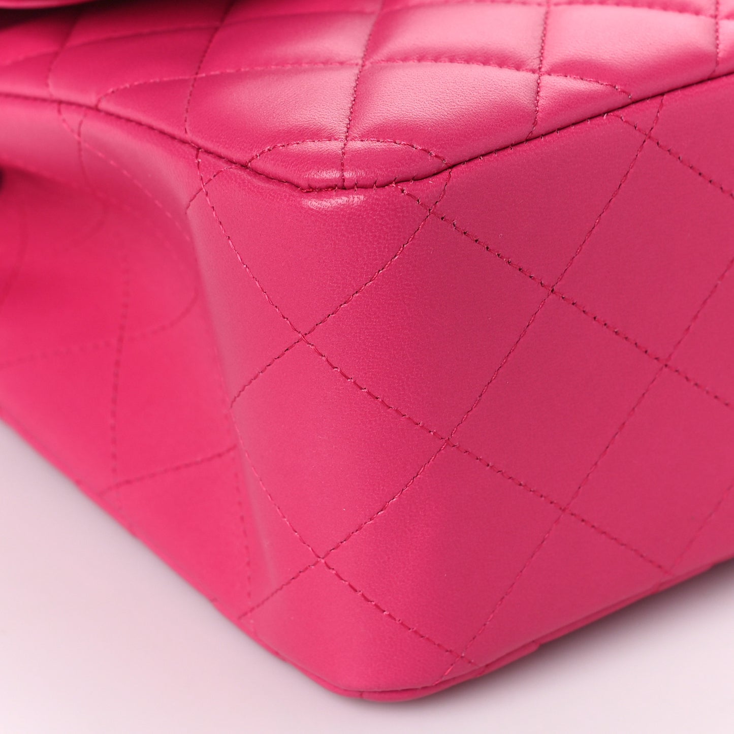 Lambskin Quilted Jumbo Double Flap Fuchsia