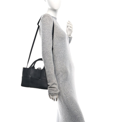 Bottega Veneta Grained Calfskin Intrecciato Mini Arco Tote Black 2 of 10