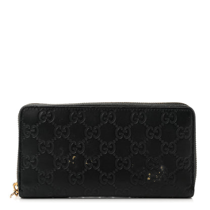 Gucci Guccissima Icon Zip Around Wallet Black 1 of 9