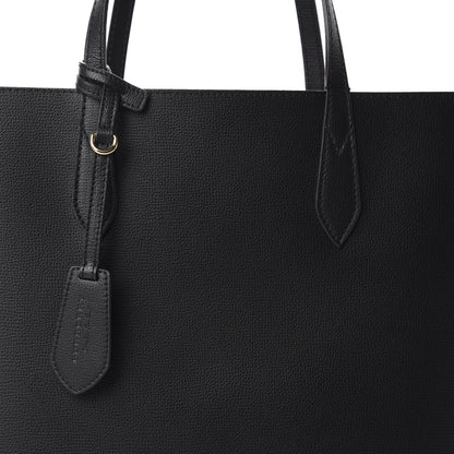Burberry Grainy Calfskin Haymarket Check Medium Reversible Tote Black 10 of 18