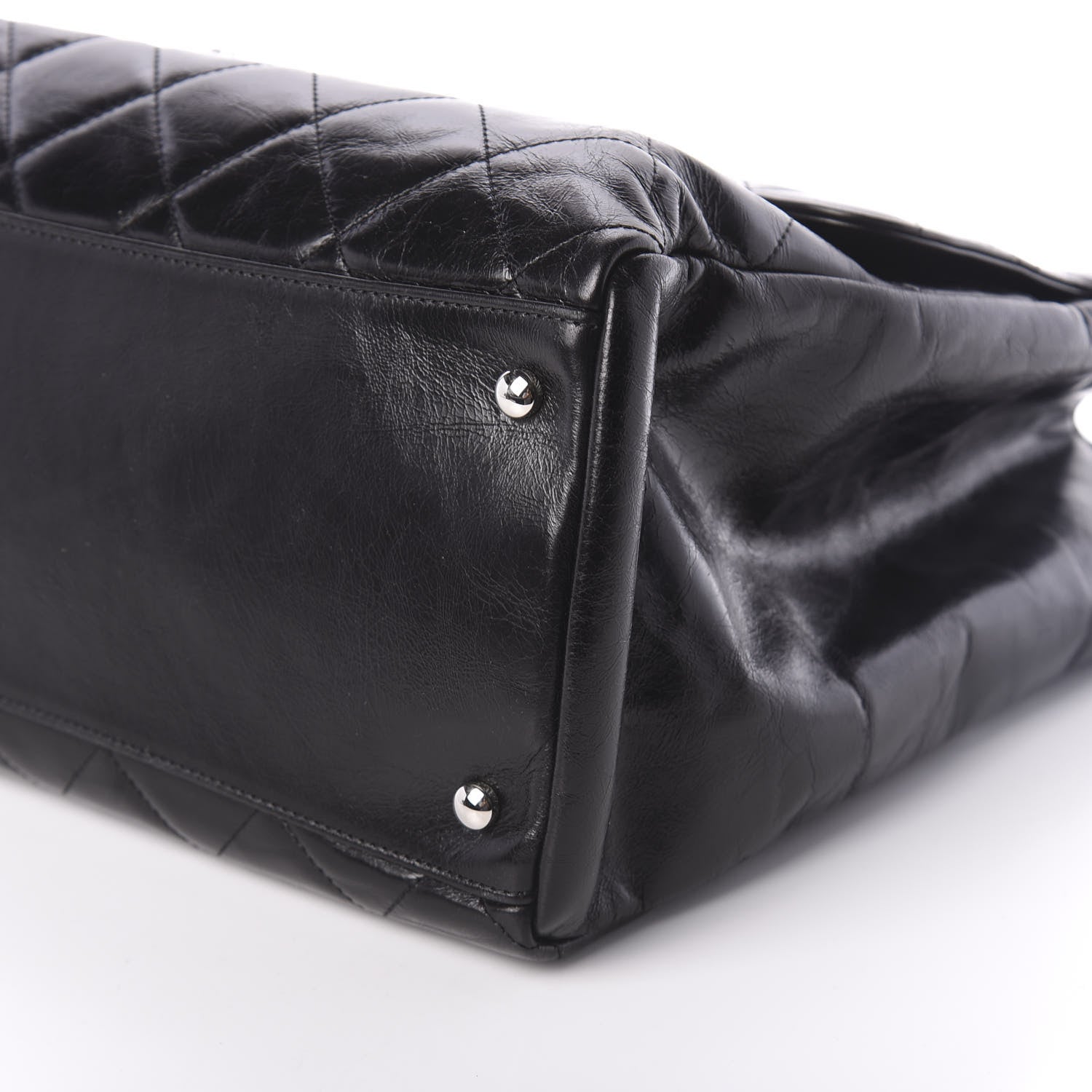 Chanel Glazed Calfskin Quilted Large CC Delivery Tote Black 10 of 10