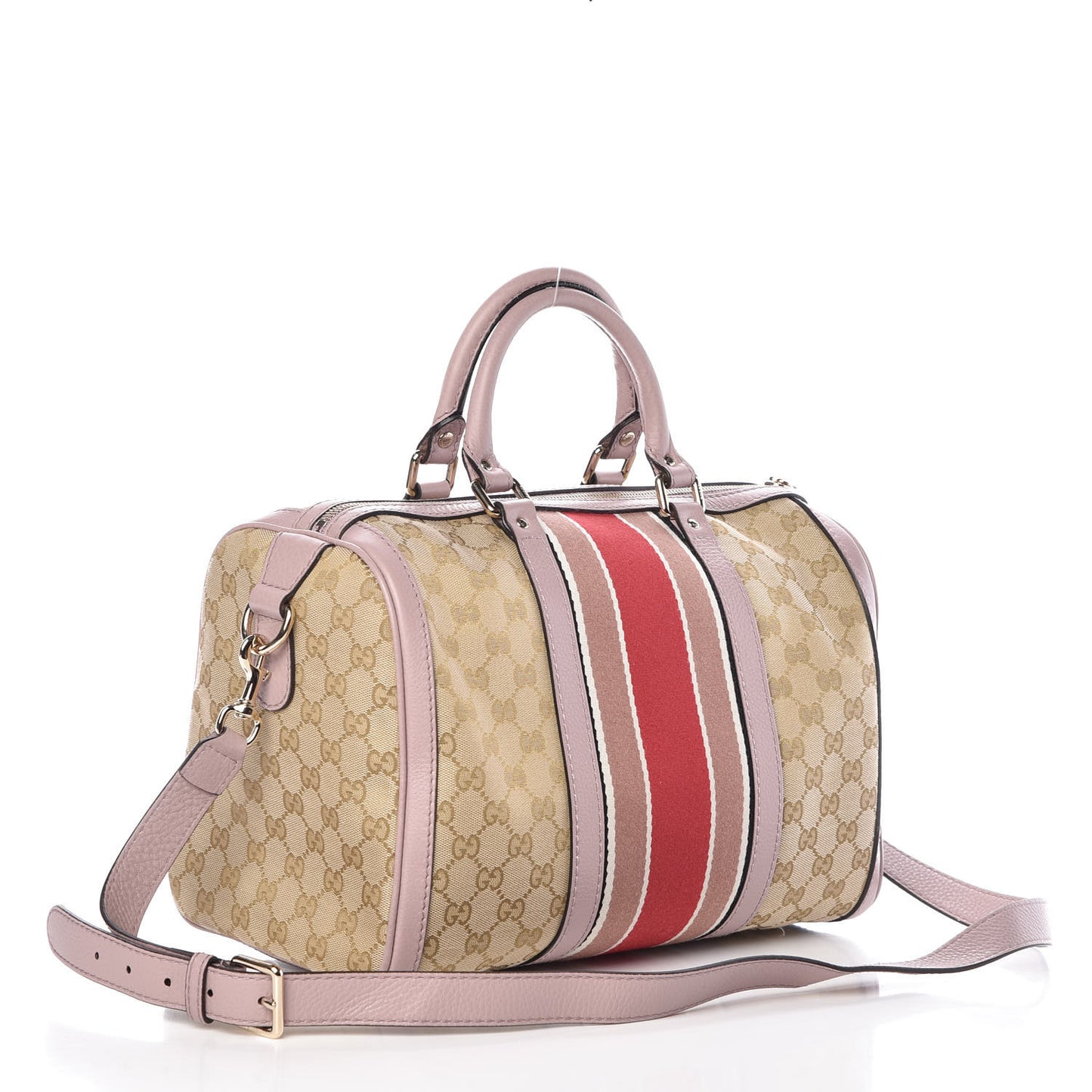 Monogram Selleria Calfskin Vintage Web Medium Boston New Sand Lilas