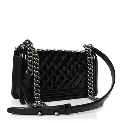 Chanel Patent Calfskin Quilted Medium Plexiglass Boy Flap Black 3 of 11