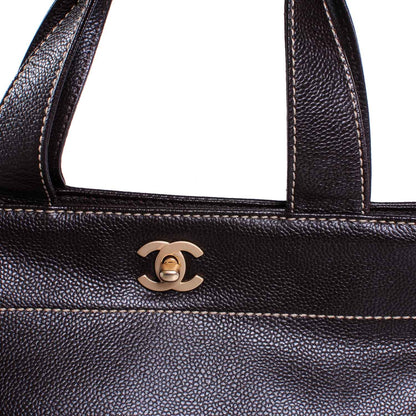 Chanel Caviar CC Handbag Brown 5 of 8