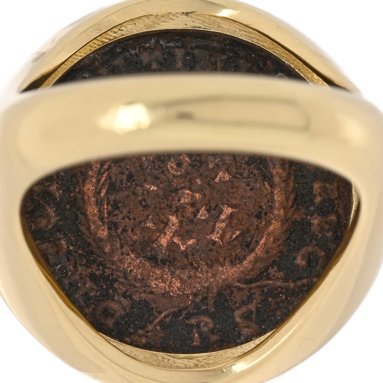 Parker & West by FASHIONPHILE 18K Yellow Gold Ancient Coin Signet Ring 53 6.25 6 of 6