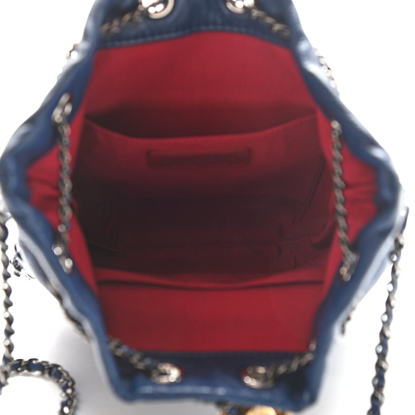 Calfskin Quilted Small Gabrielle Bucket Dark Blue