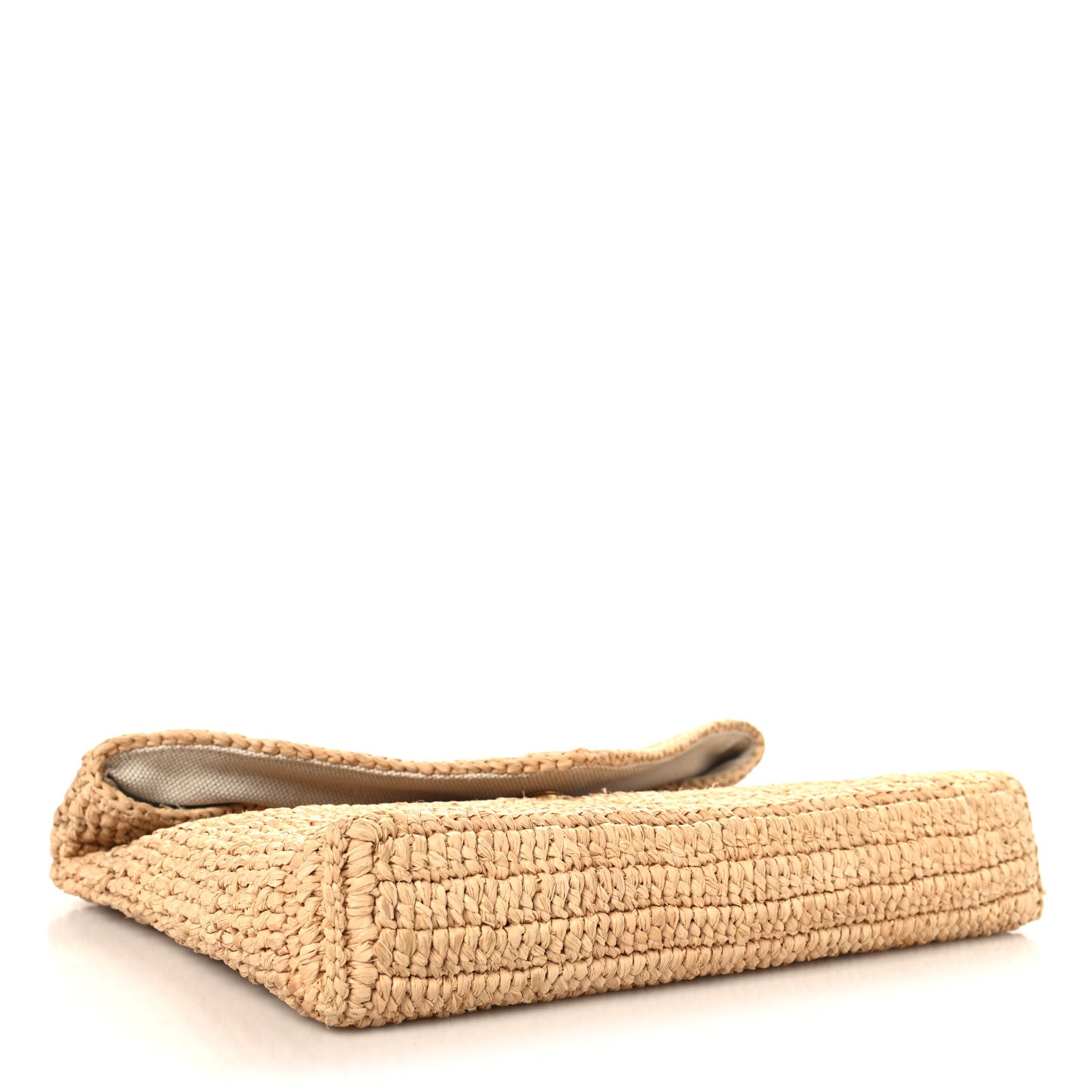 Saint Laurent Raffia Large Cassandre Pouch Naturel Brick 4 of 8