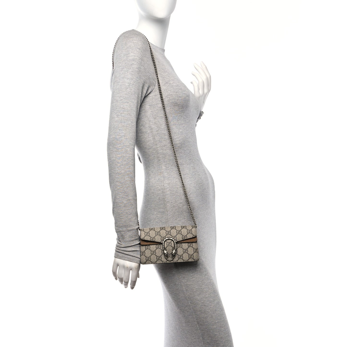 GG Supreme Monogram Super Mini Dionysus Shoulder Bag Taupe