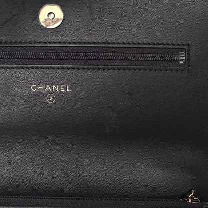 Chanel Lambskin Quilted Chanel 19 Wallet On Chain WOC Dark Grey 15 of 17