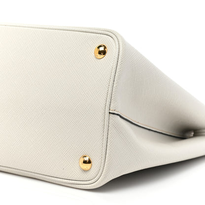 Prada Saffiano Cuir Small Double Bag Talco Fuoco 9 of 10