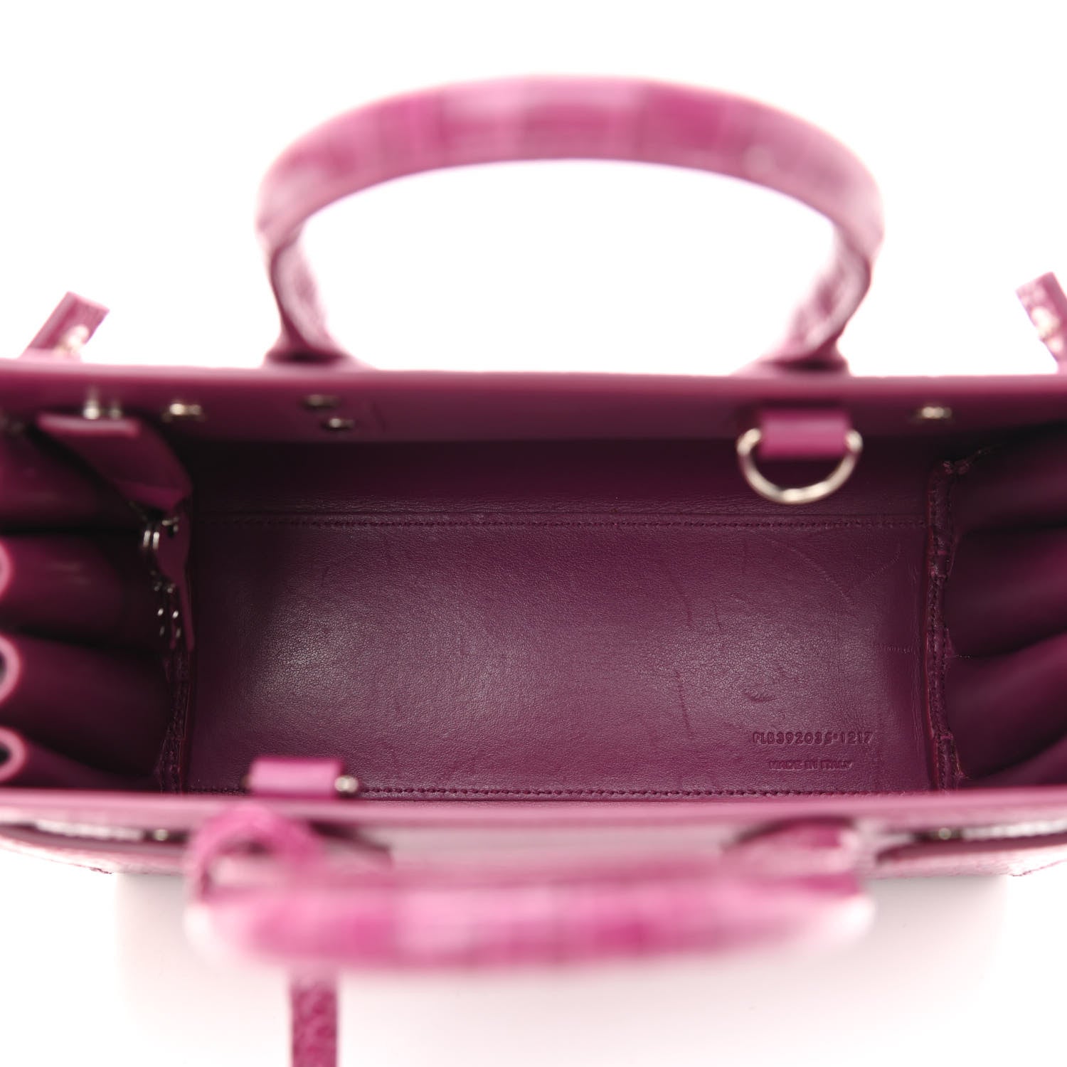 Saint Laurent Calfskin Crocodile Embossed Nano Sac De Jour Violet 5 of 9