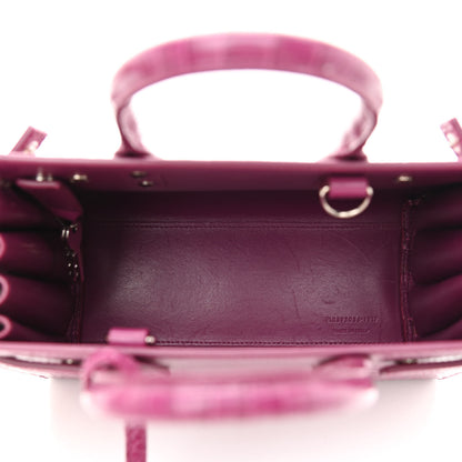 Saint Laurent Calfskin Crocodile Embossed Nano Sac De Jour Violet 5 of 9