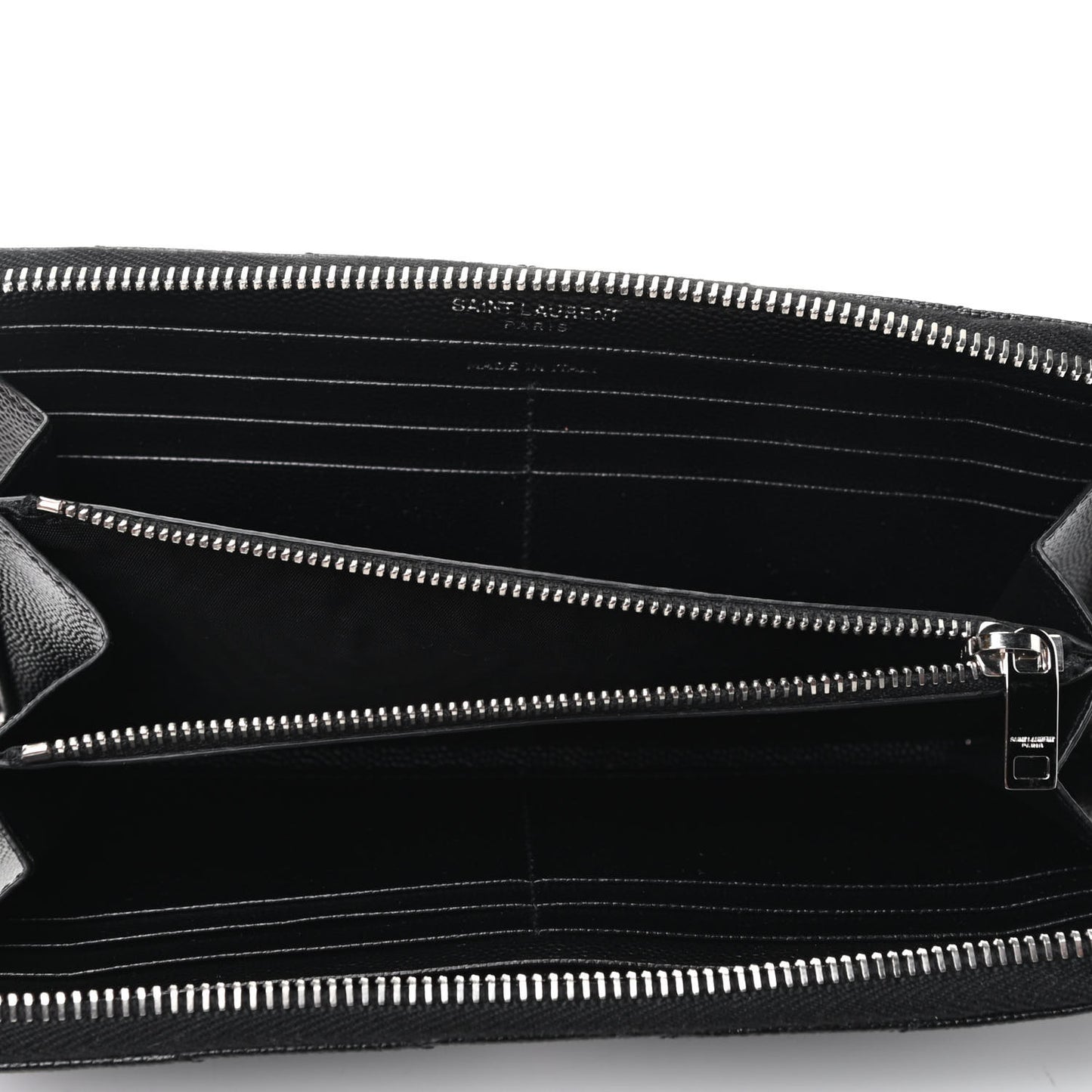 Grain De Poudre Matelasse Chevron Monogram Zip Around Wallet Black