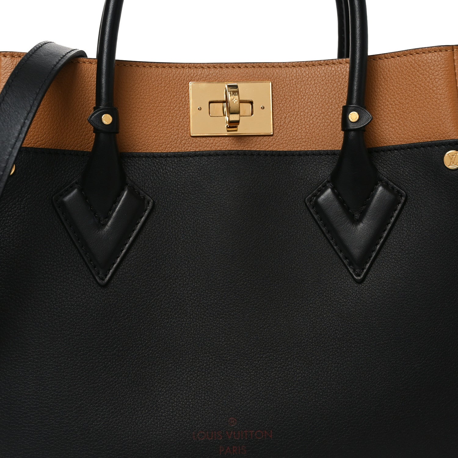 Louis Vuitton Calfskin Monogram On My Side MM Black 7 of 9