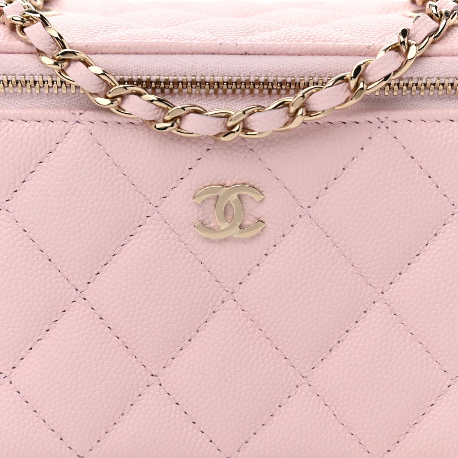 Chanel Caviar Quilted Small Vanity Case With Chain Light Pink 8 of 11