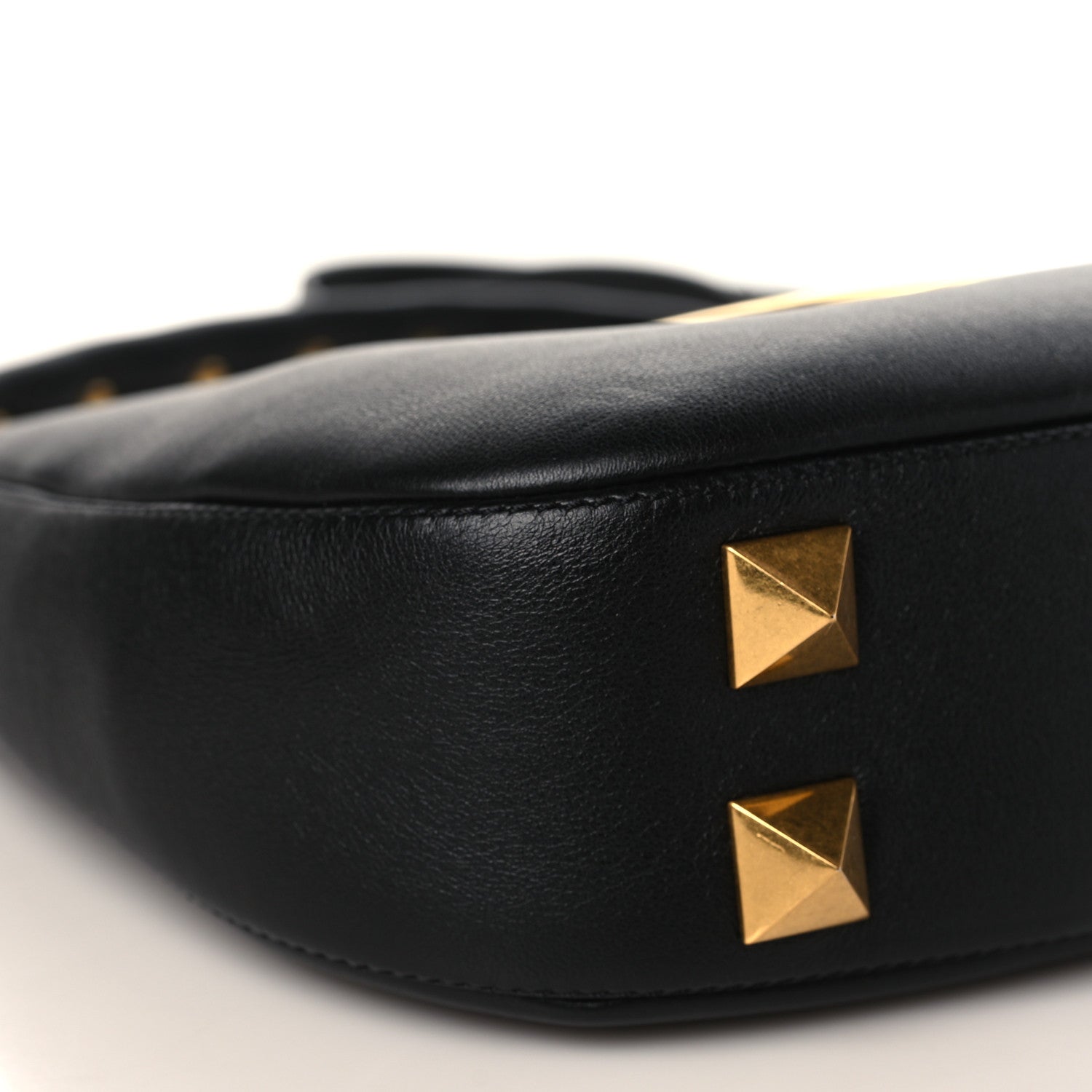 Valentino Garavani Calfskin Stud Sign Zip Hobo Black 6 of 7