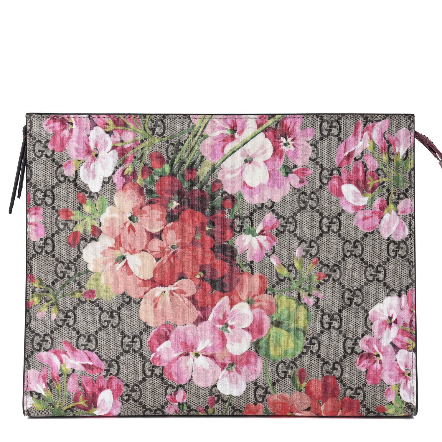 Gucci GG Supreme Monogram Blooms Large Cosmetic Case Beige Multicolor Dry Rose 1 of 7