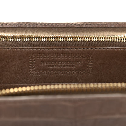 Nancy Gonzalez Crocodile Zip Continental Wallet Taupe 6 of 8