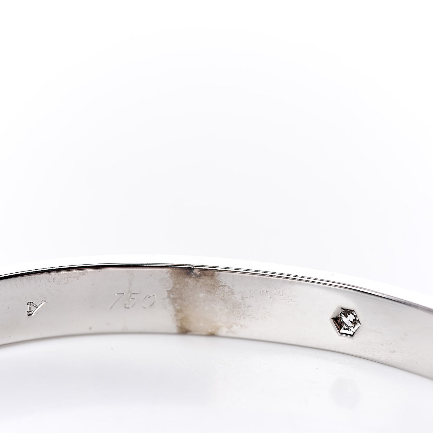 18K White Gold 6 Diamond LOVE Bracelet 19