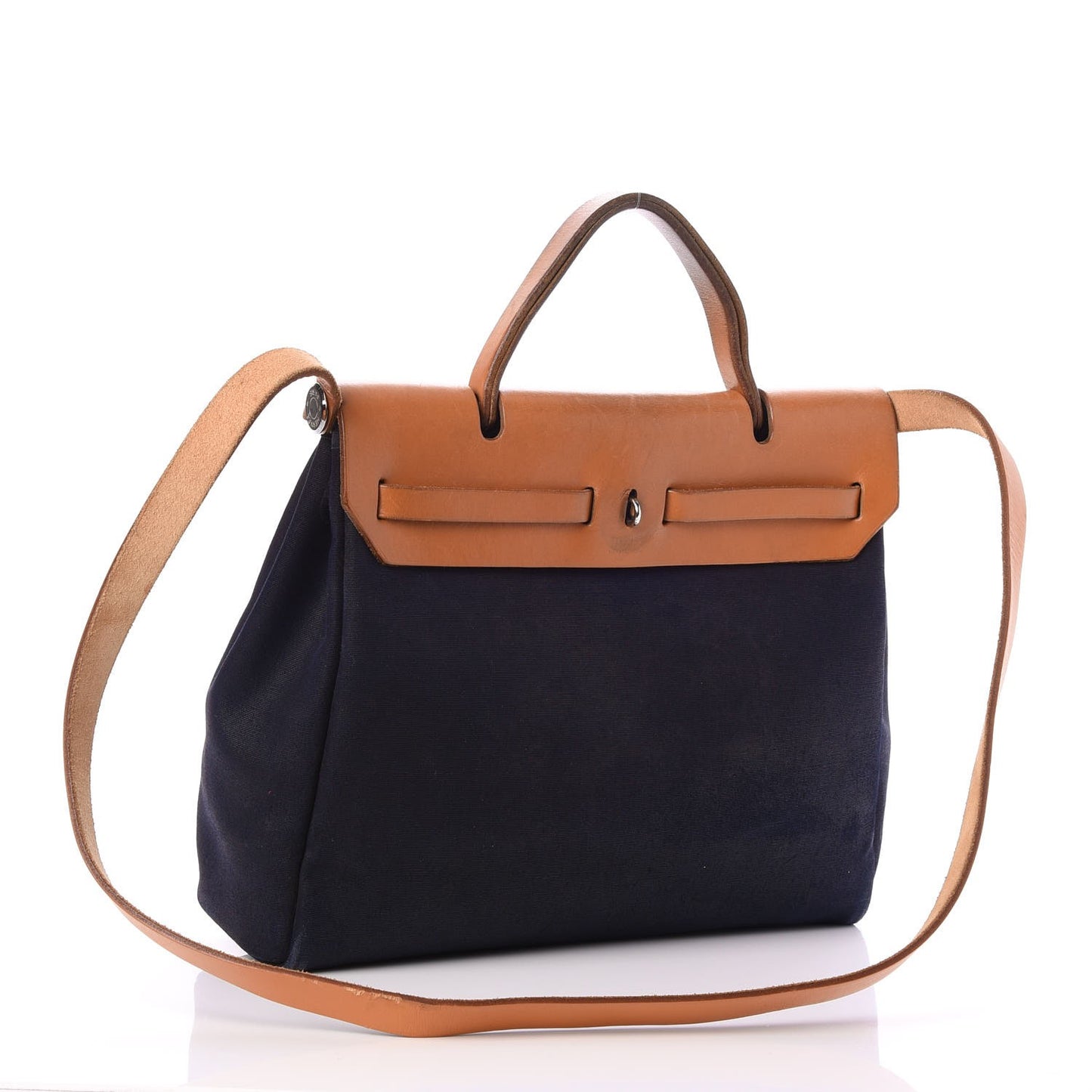 Toile Vache Calfskin Herbag 30 PM Black Natural