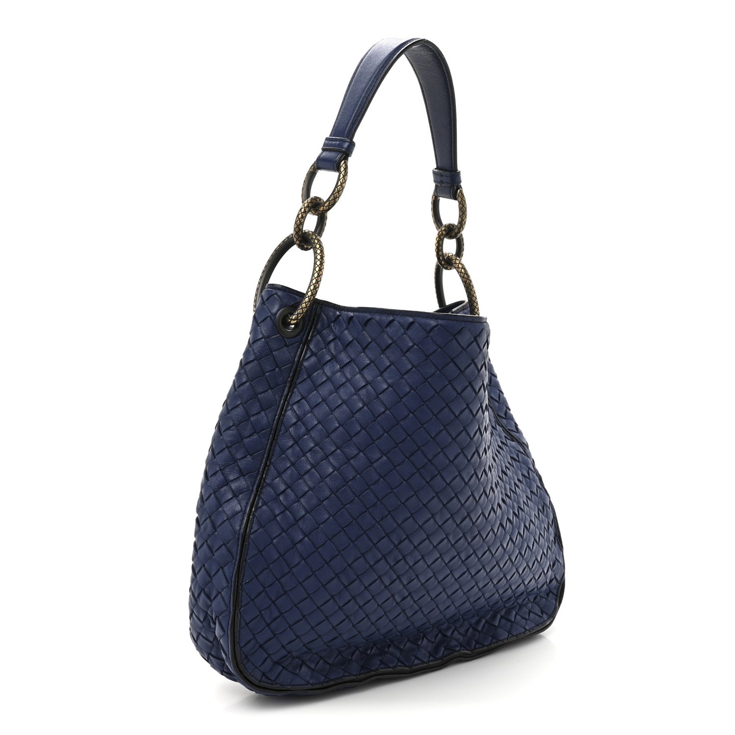 Nappa Intrecciato Small Loop Blue