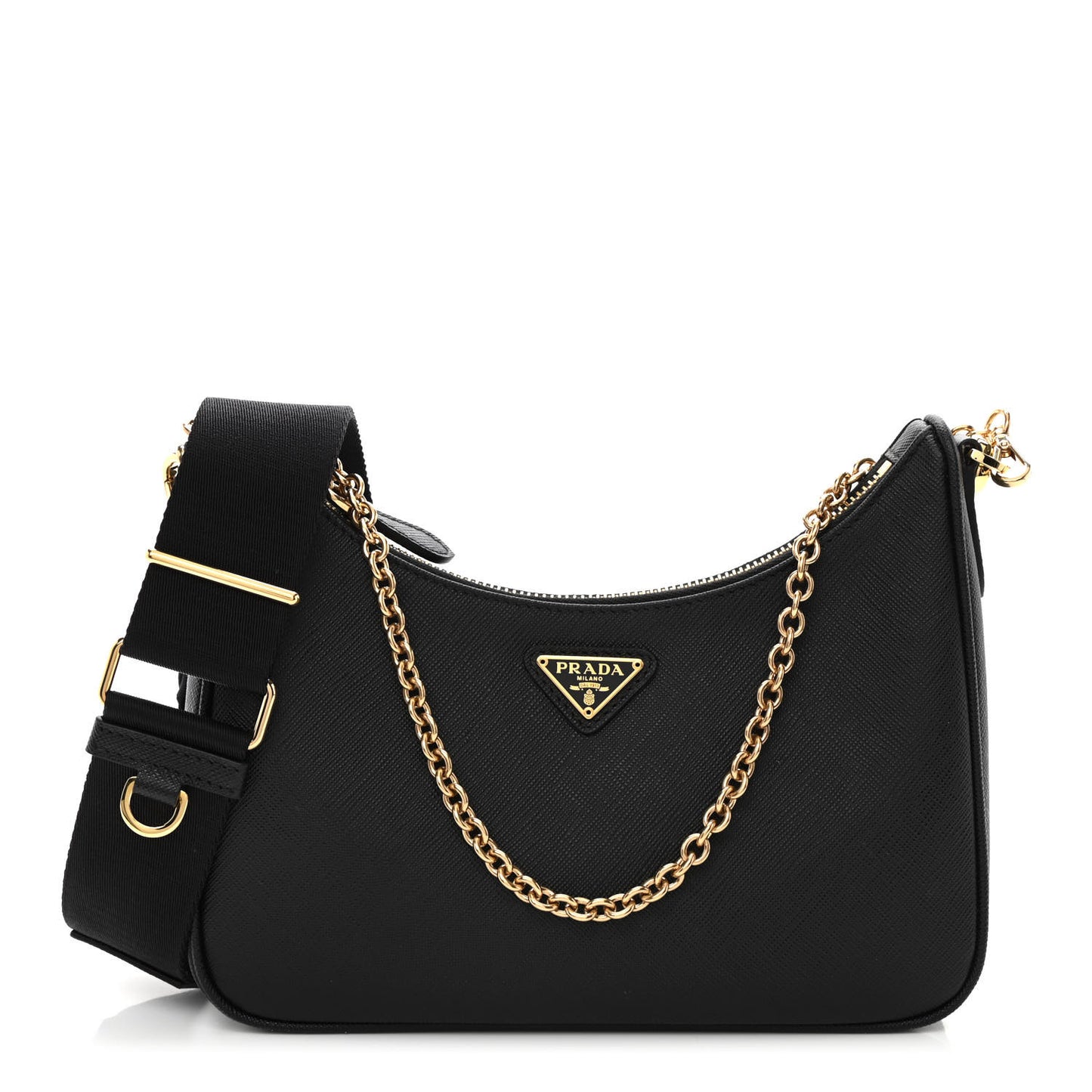 Saffiano Lux Re-Edition 2005 Shoulder Bag Black
