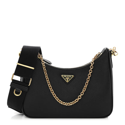 Prada Saffiano Lux Re-Edition 2005 Shoulder Bag Black 1 of 12
