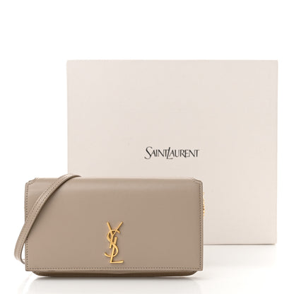 Saint Laurent Smooth Calfskin Monogram Phone Holder Crossbody Dark Beige 13 of 13