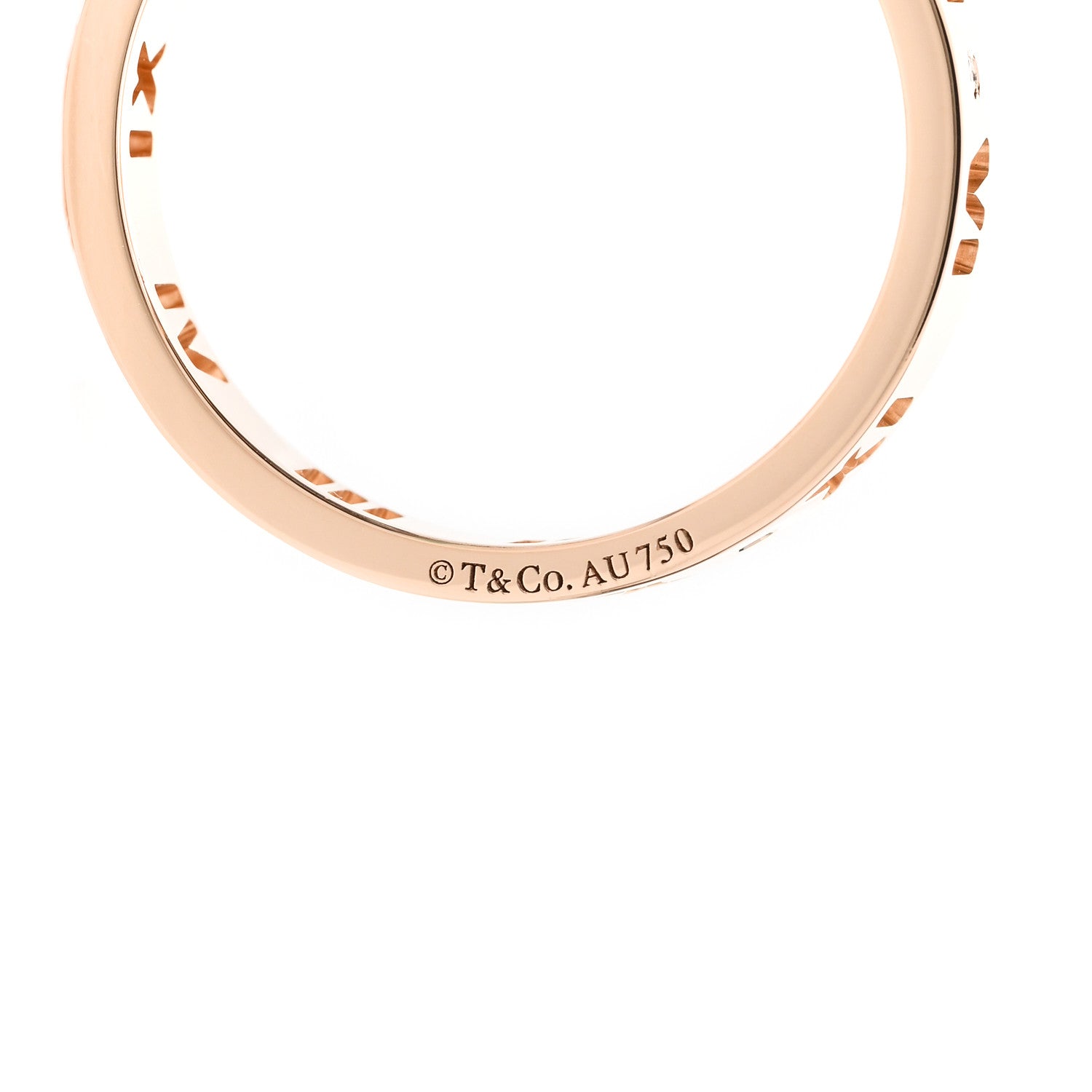 Tiffany 18K Rose Gold Diamond Atlas Pierced Ring 59 8.75 4 of 4