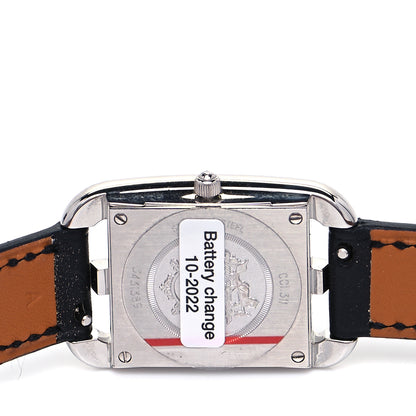Hermes Stainless Steel Barenia 23mm Cape Cod Martelee Double Tour Quartz Watch Noir 4 of 5