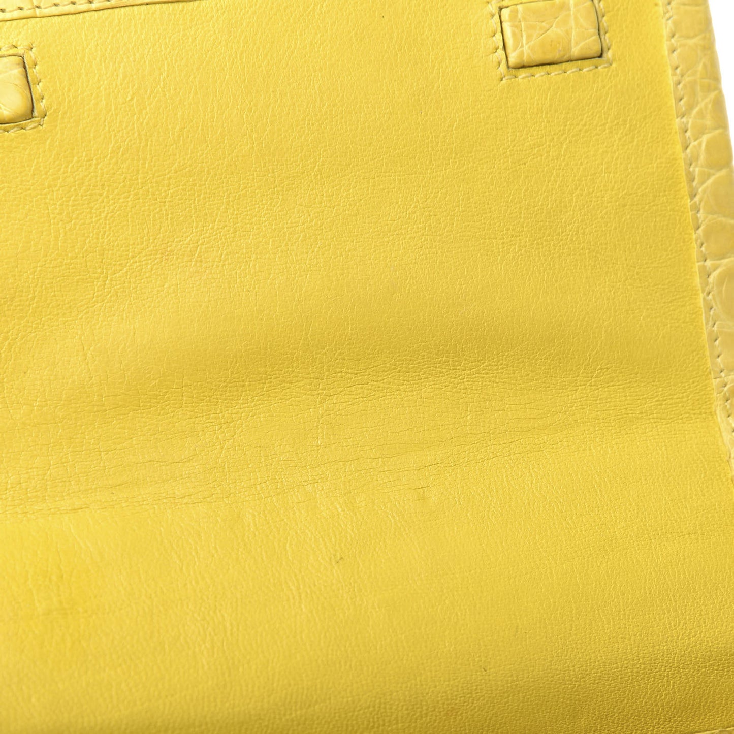 Crocodile Round Flap Top Crossbody Yellow