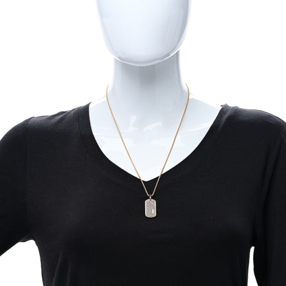 David Yurman 18K Rose Gold Cognac Diamond Dog Tag Pave Pendant Necklace 3 of 6