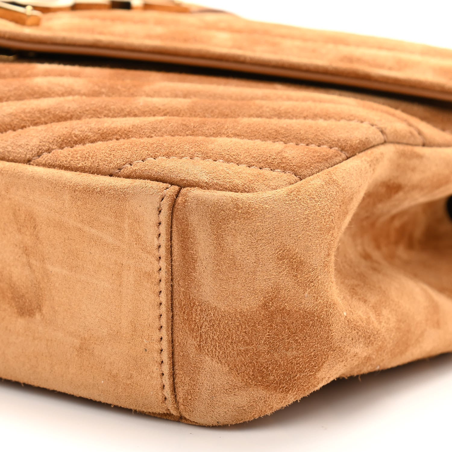 Saint Laurent Suede Matelasse Chevron Monogram Medium College Bag Cinnamon 10 of 11