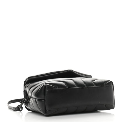 Saint Laurent Calfskin Y Quilted Monogram Toy Loulou Crossbody Bag Black 4 of 10