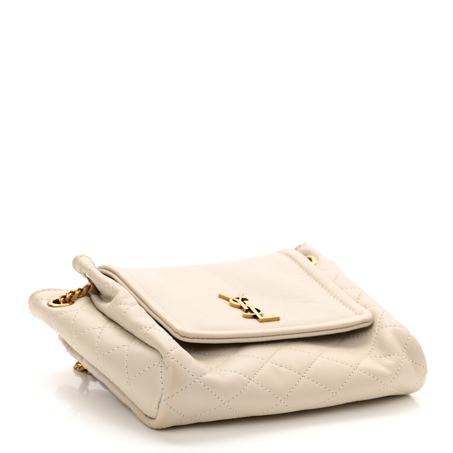 Saint Laurent Lambskin Quilted Monogram Mini Nolita Blanc Vintage 4 of 11
