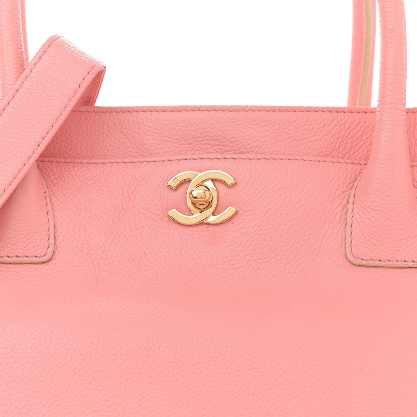 Calfskin Cerf Executive Shopper Tote Pink