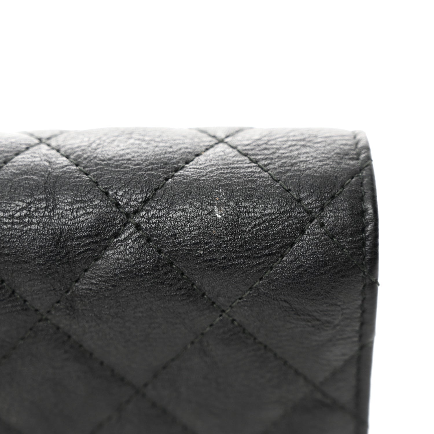 Chanel Crumpled Calfskin Quilted Wallet On Chain WOC So Black 14 of 17