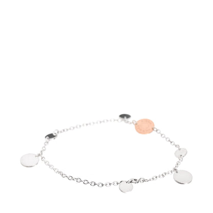 Hermes Sterling Silver 18K Rose Gold Confettis Bracelet LG 3 of 4