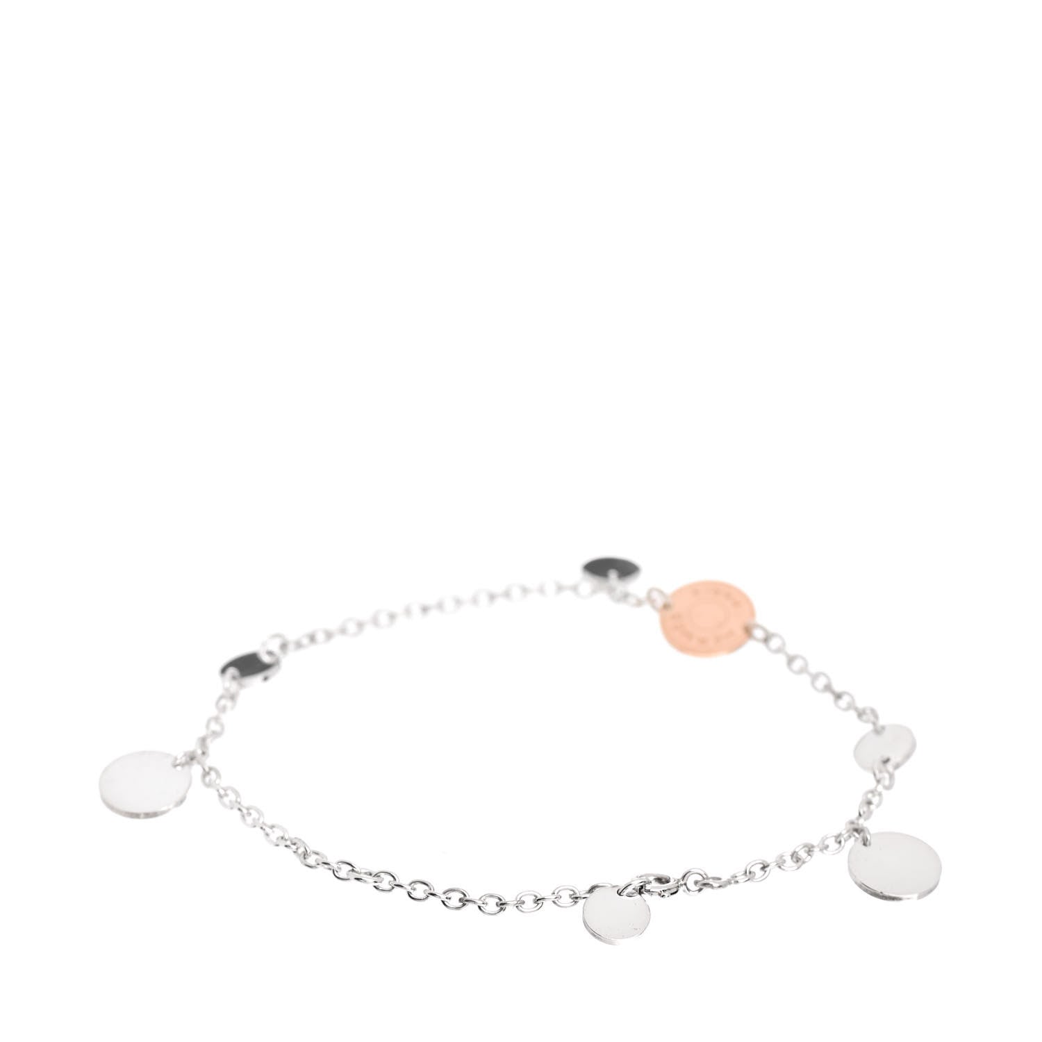 Hermes Sterling Silver 18K Rose Gold Confettis Bracelet LG 3 of 4