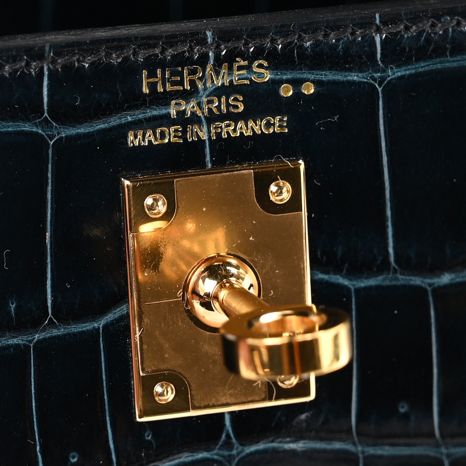 Hermes Shiny Niloticus Crocodile Kelly Sellier 25 Vert Rousseau