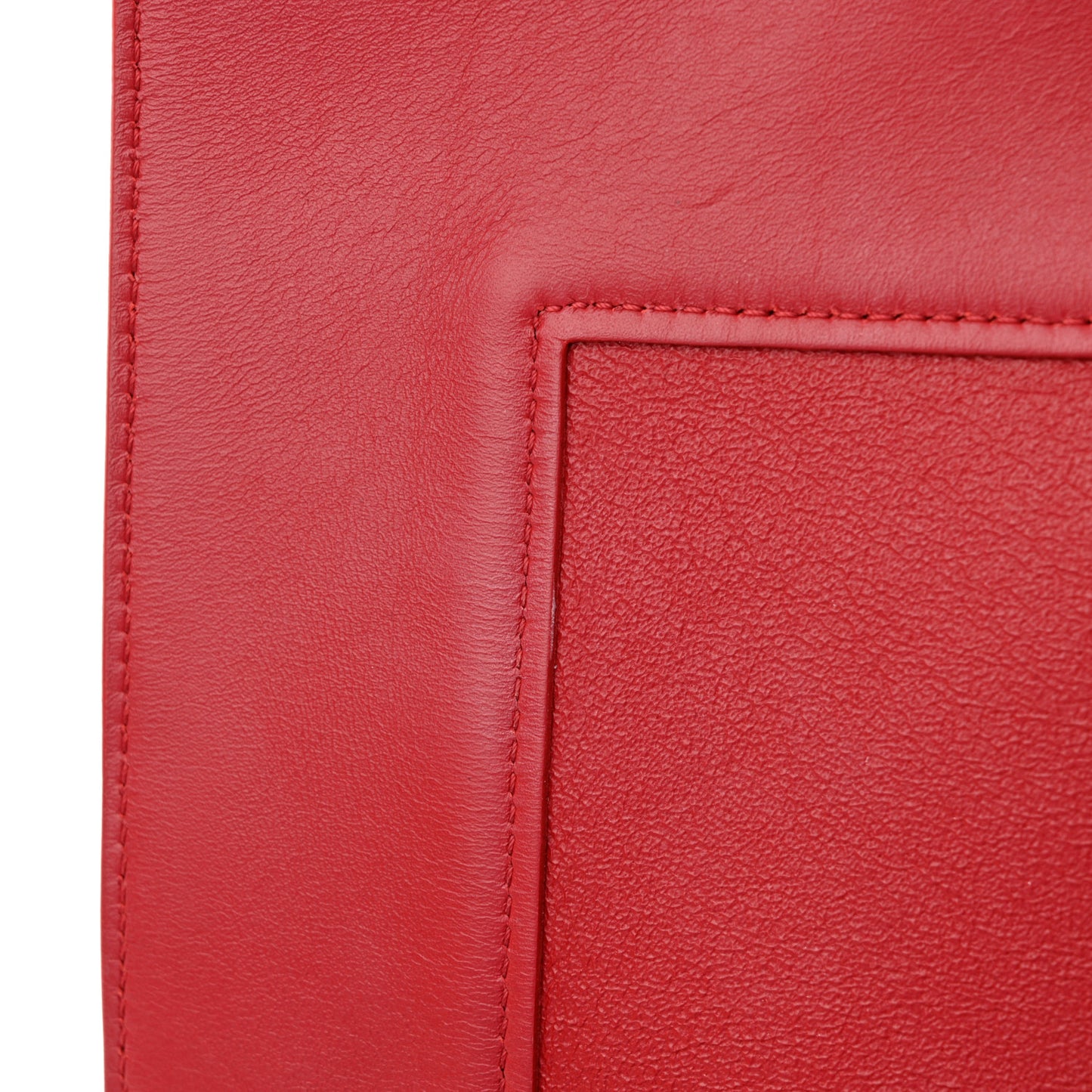 Shiny Smooth Calfskin Medium Frame Shoulder Bag Poppy Red Clay