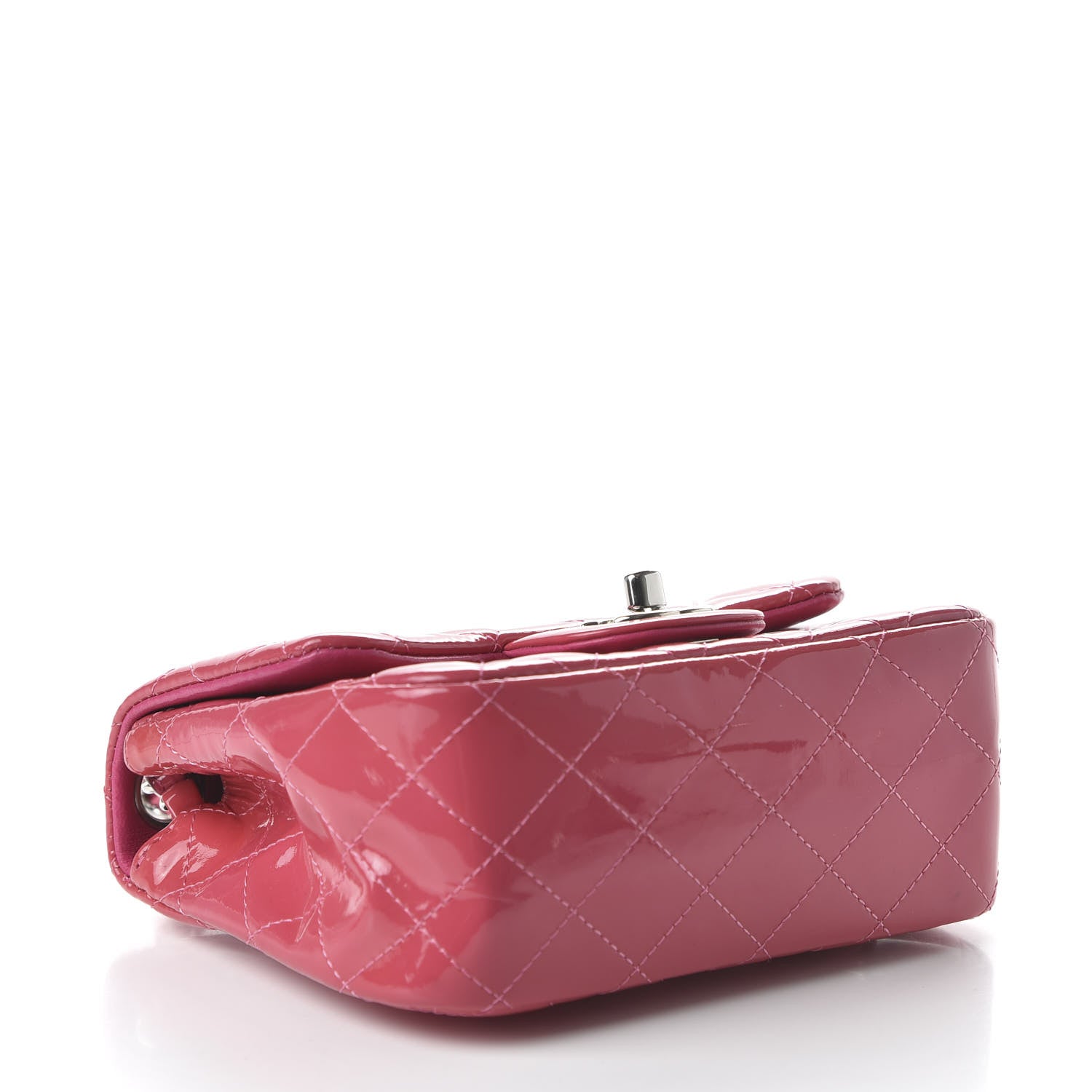 Chanel Patent Quilted Mini Square Flap Pink 6 of 19