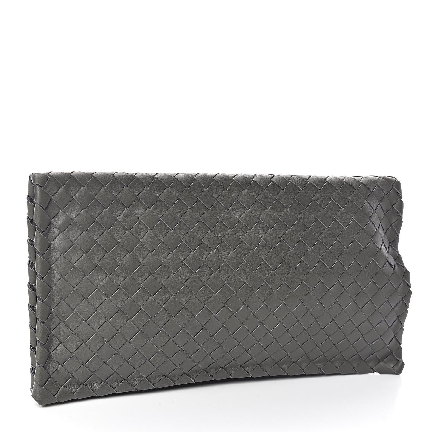 Nappa Intrecciato Turnlock Clutch Grey