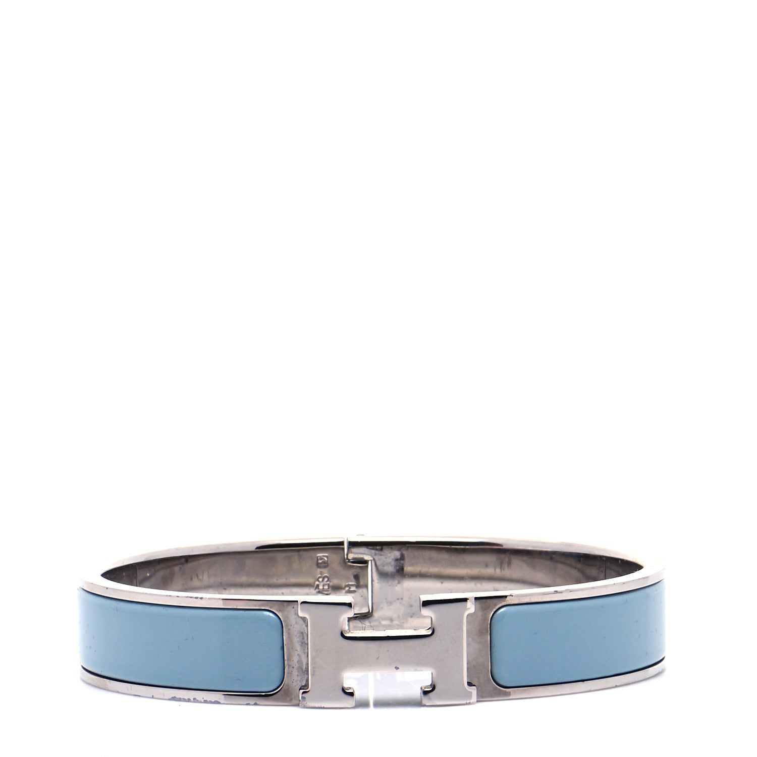 Hermes Enamel Narrow Clic Clac H Bracelet GM Blue 1 of 7