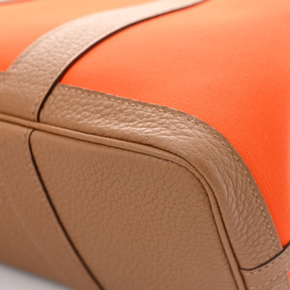 Hermes Toile Militaire Vache Country Garden Party 30 TPM Orange Chai 12 of 15