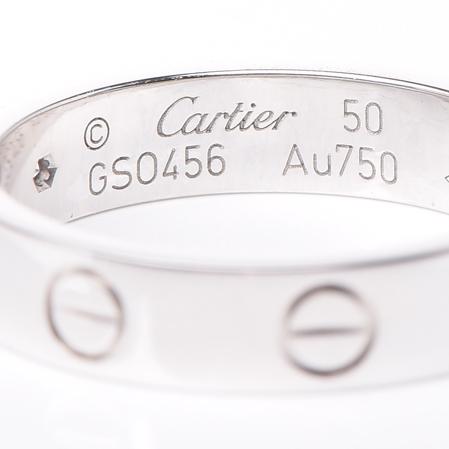 Cartier 18K White Gold Diamond 3.5mm LOVE Wedding Band Ring 50 5.25 4 of 5