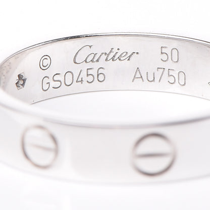 Cartier 18K White Gold Diamond 3.5mm LOVE Wedding Band Ring 50 5.25 4 of 5
