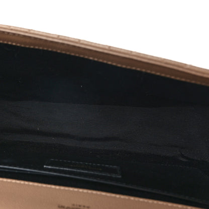Saint Laurent Grain De Poudre Textured Mixed Matelasse Medium Triquilt Monogram Satchel Dark Beige 5 of 8