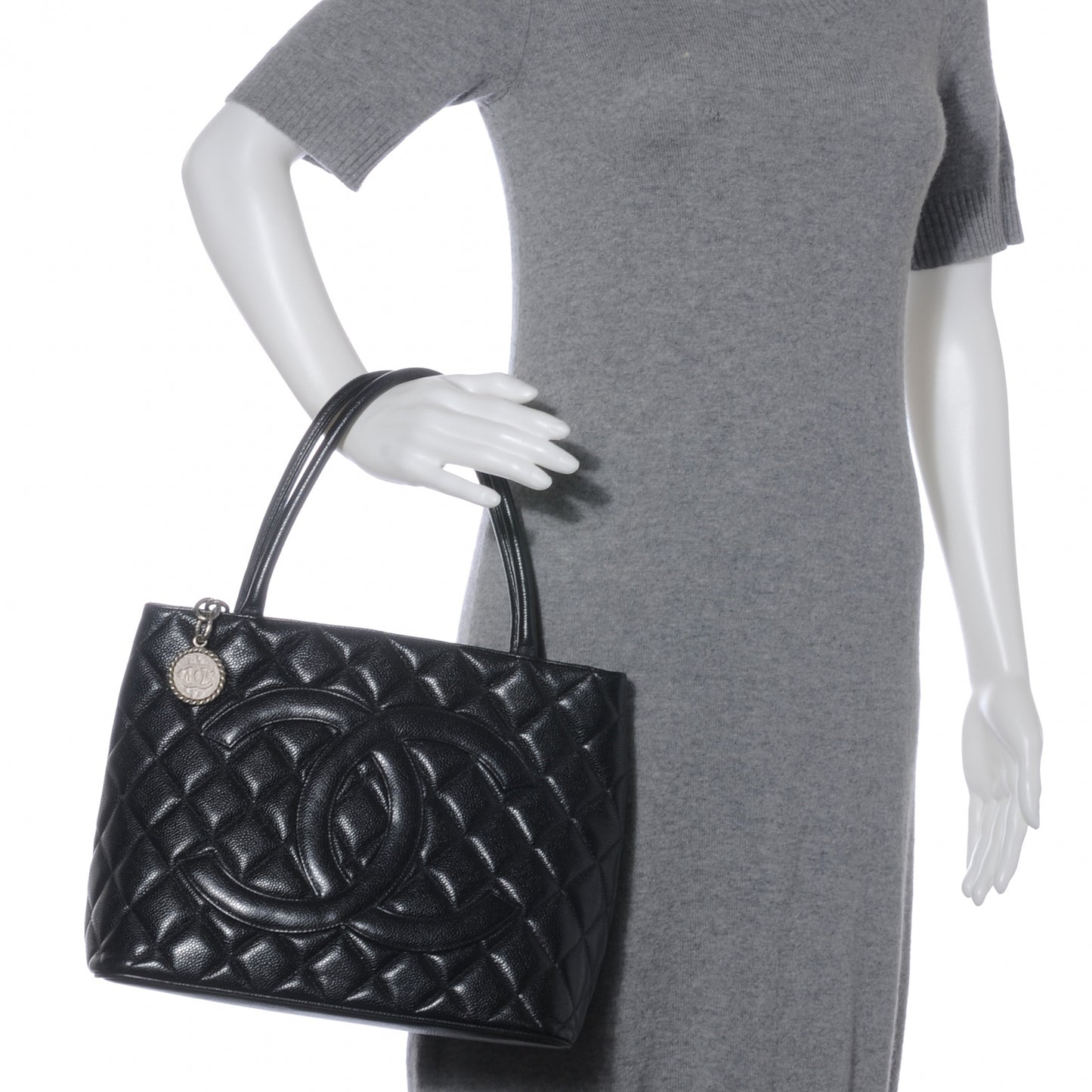 Caviar Medallion Tote Black