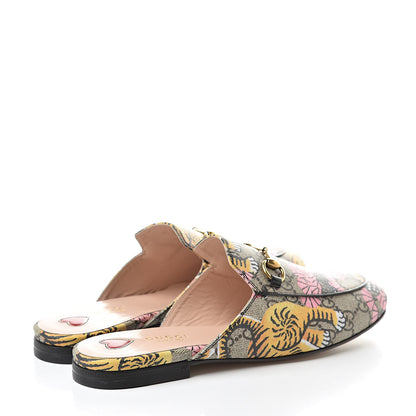 Gucci GG Supreme Monogram Bengal Womens Princetown Slippers 37.5 Beige Crop Pink 4 of 9